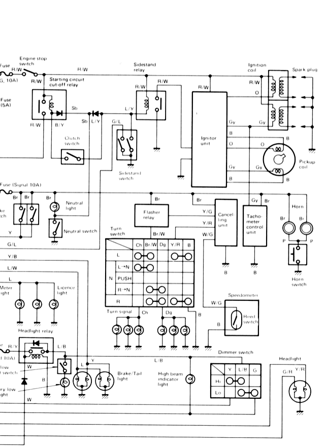 Chapter 6, ELECTRICAL  Yamaha Xj750 Maxim Wiring Diagram    www.xjcd.org